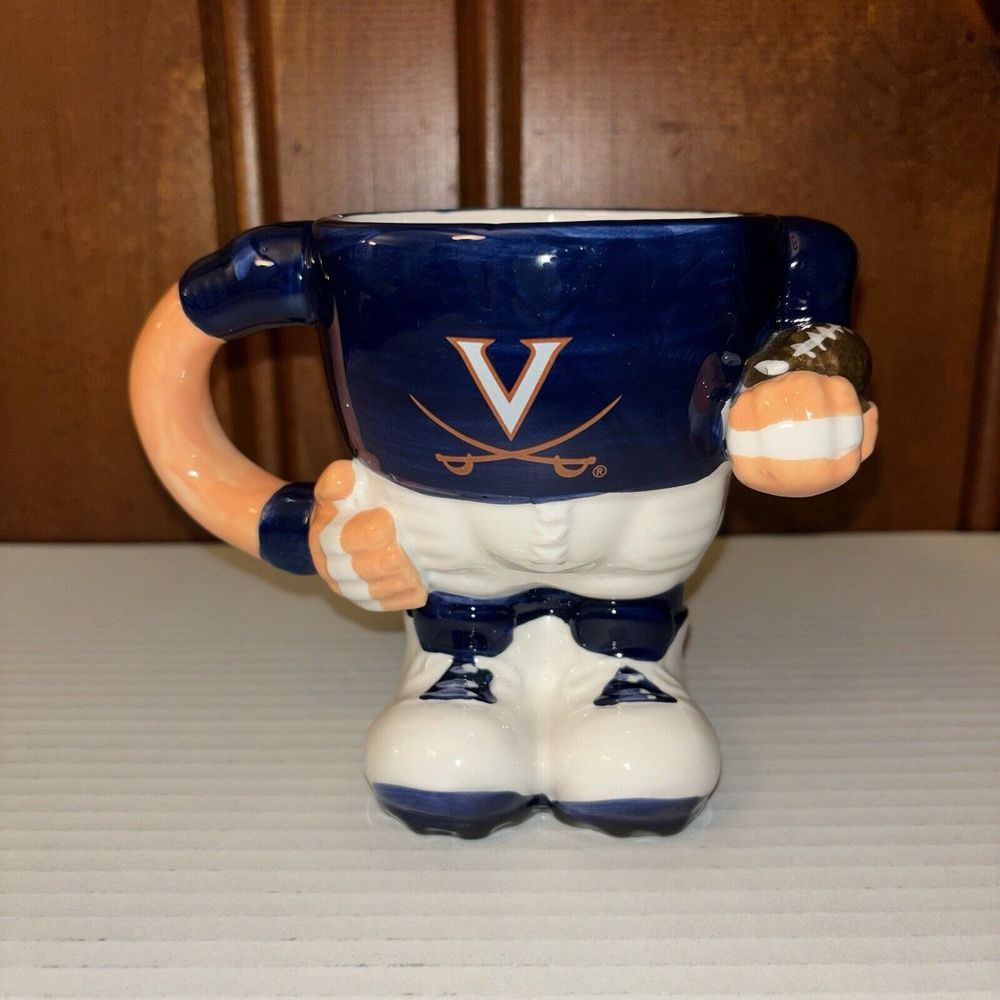 VTG Virginia Cavaliers Football Player Ceramic Mug Forever Collectibles Novelty